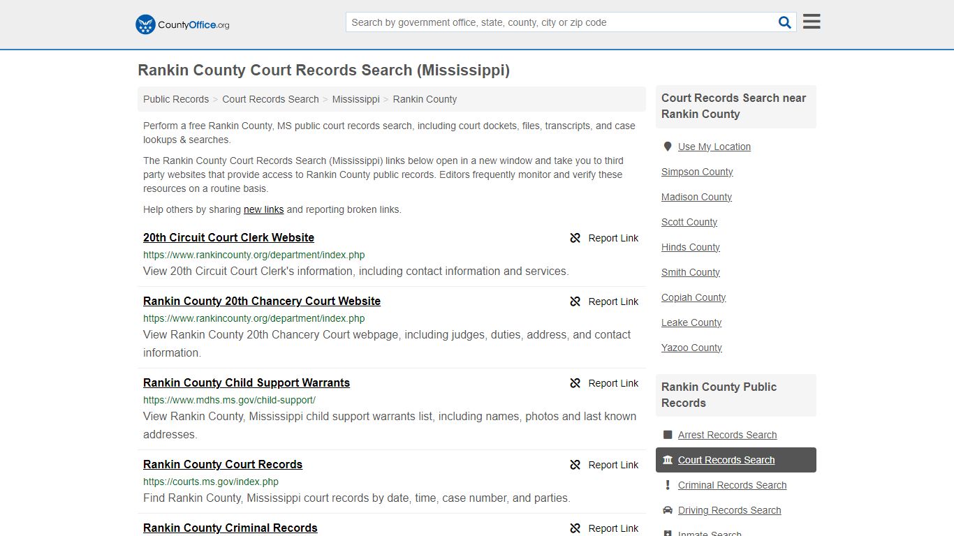 Rankin County Court Records Search (Mississippi) - County Office