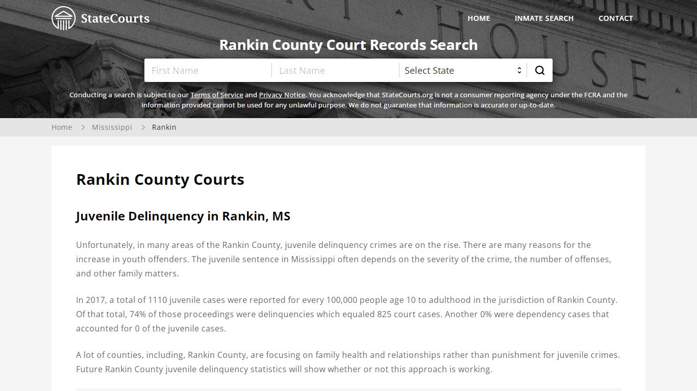 Rankin County, MS Courts - Records & Cases - StateCourts